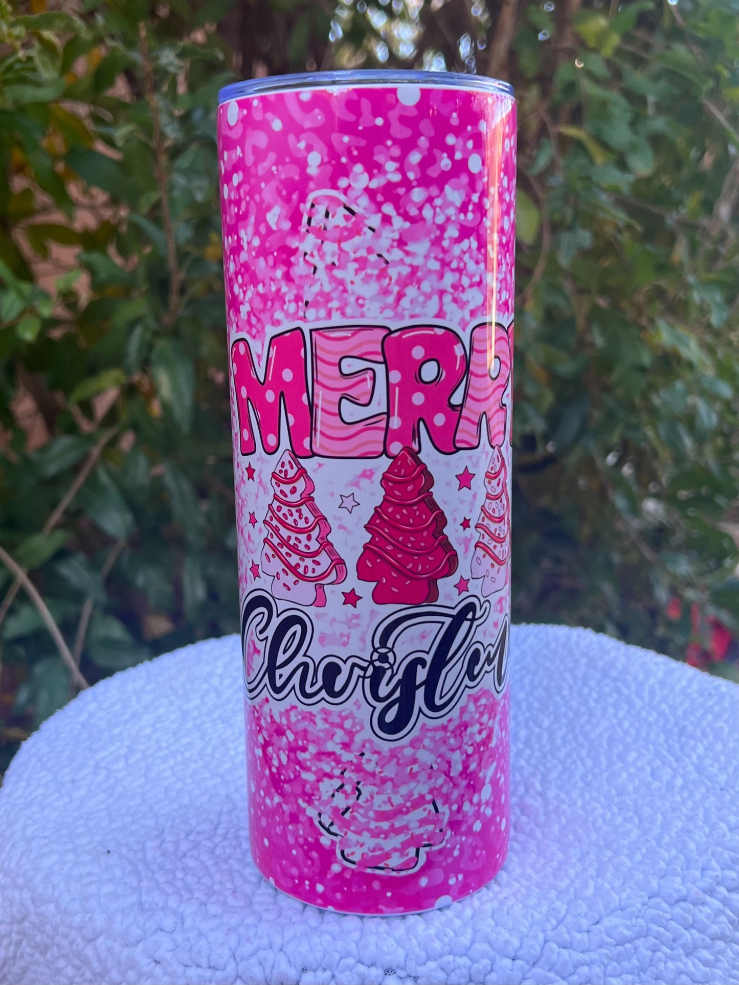 Pink Merry Christmas Tumbler