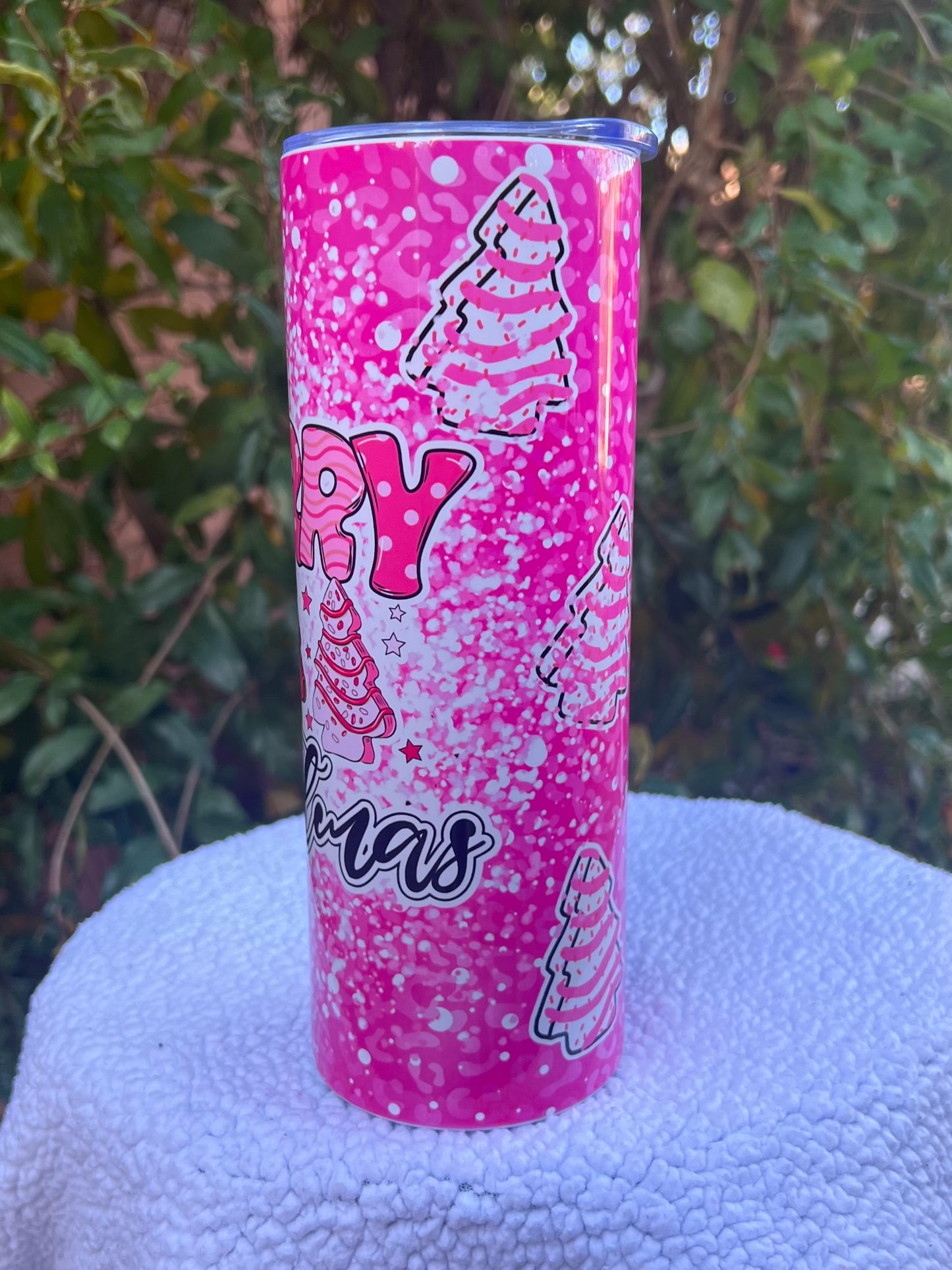 Pink Merry Christmas Tumbler