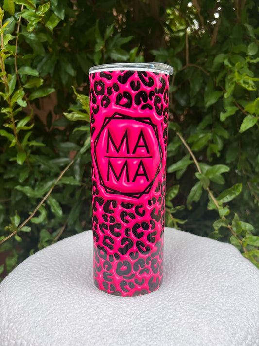 Hot pink leopard Mama Tumbler