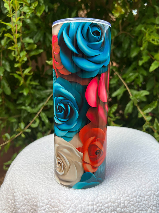 3D Roses Tumbler