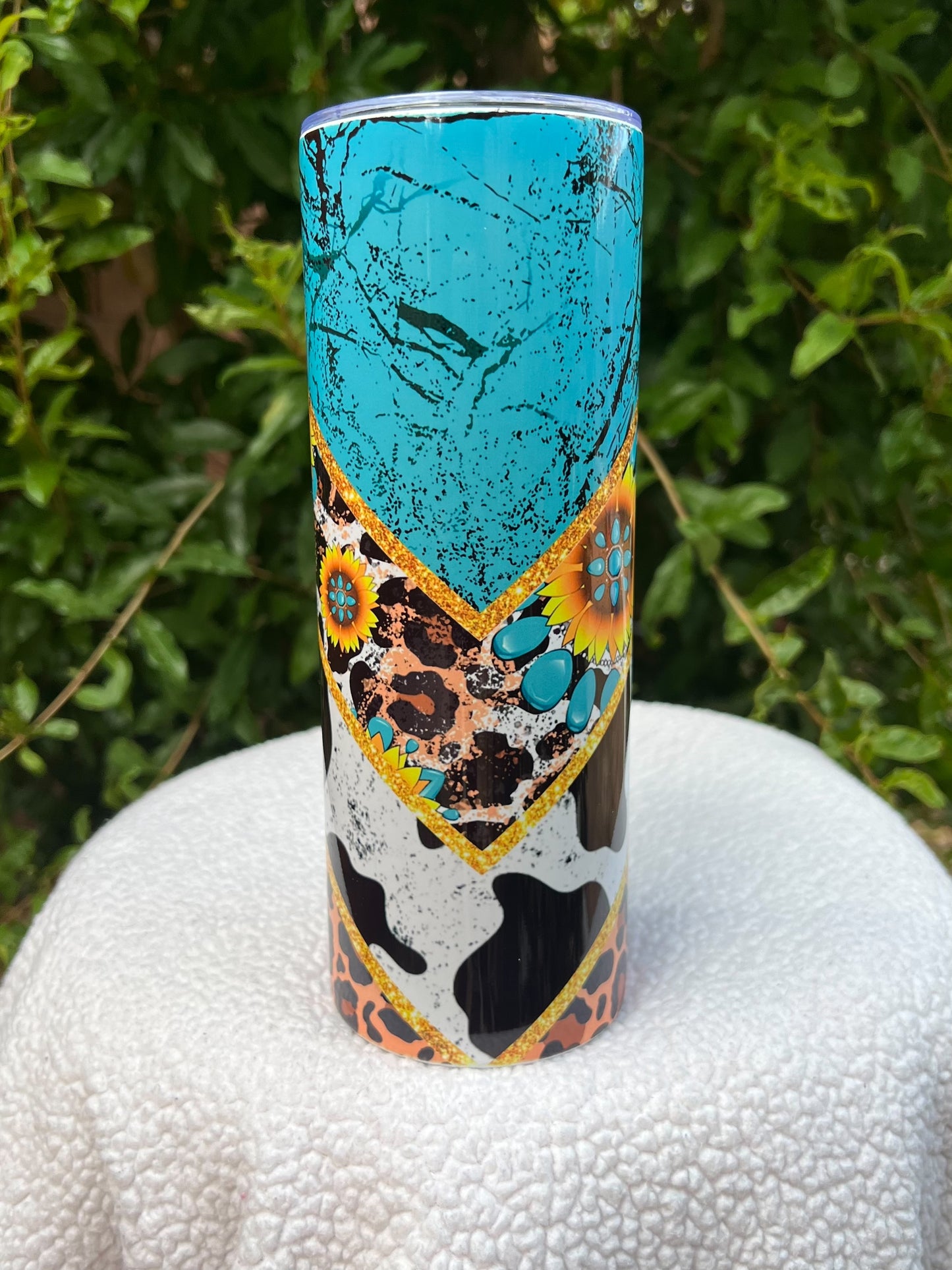 Turquoise animal print Tumbler