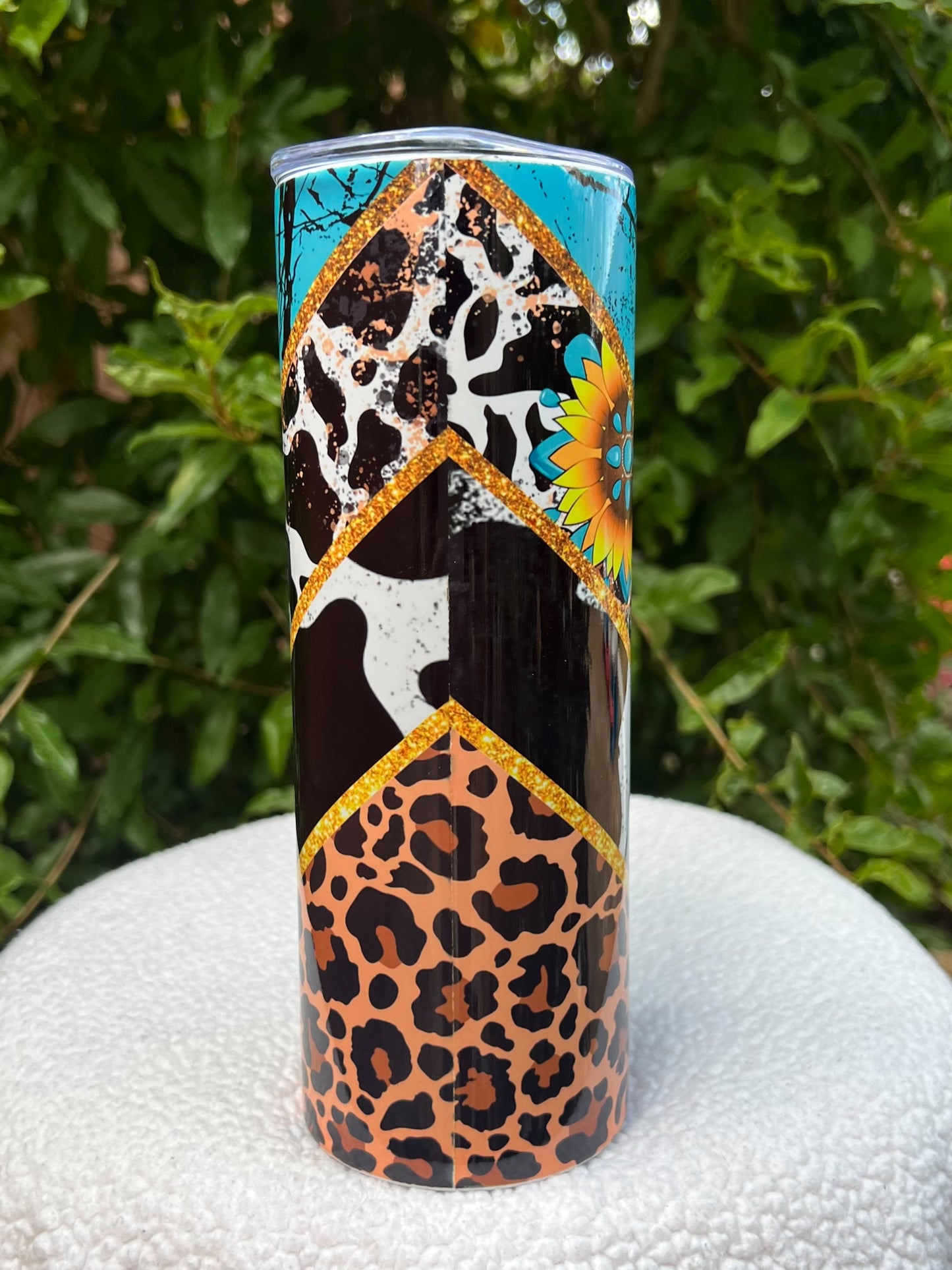 Turquoise animal print Tumbler