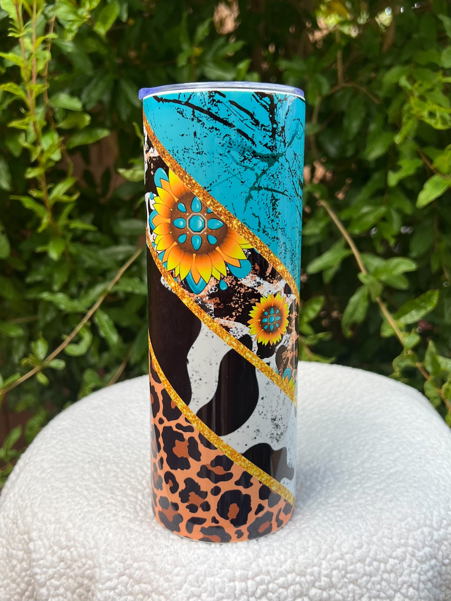 Turquoise animal print Tumbler