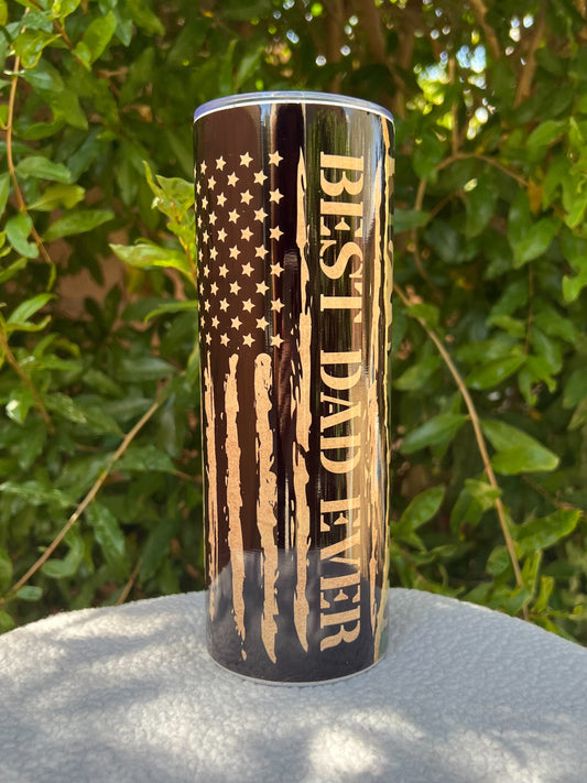 Best Dad Ever Flag Camo Tumbler