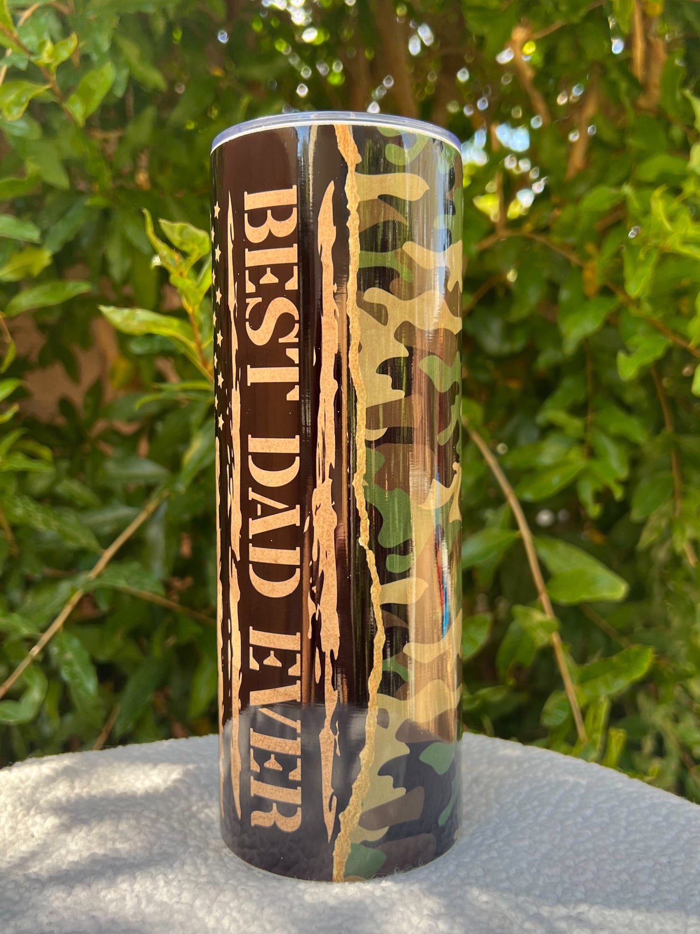 Best Dad Ever Flag Camo Tumbler