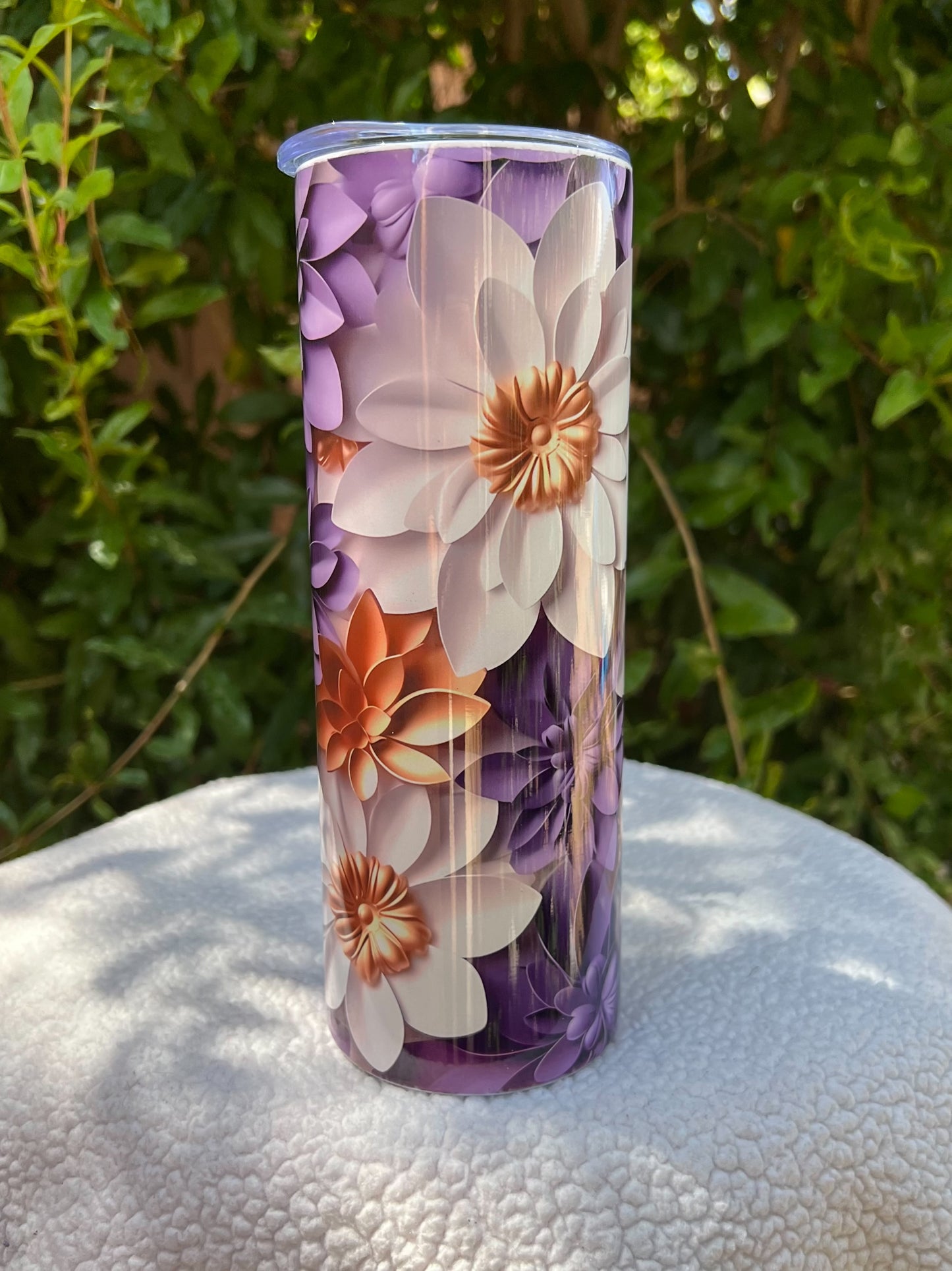 3D Purple Flower Tumbler