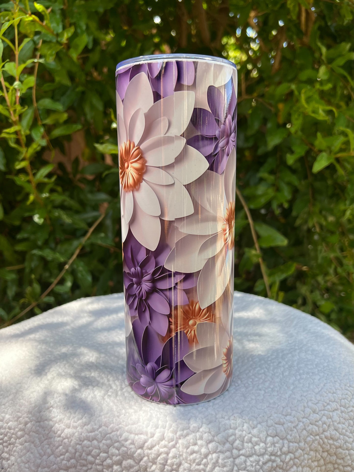 3D Purple Flower Tumbler