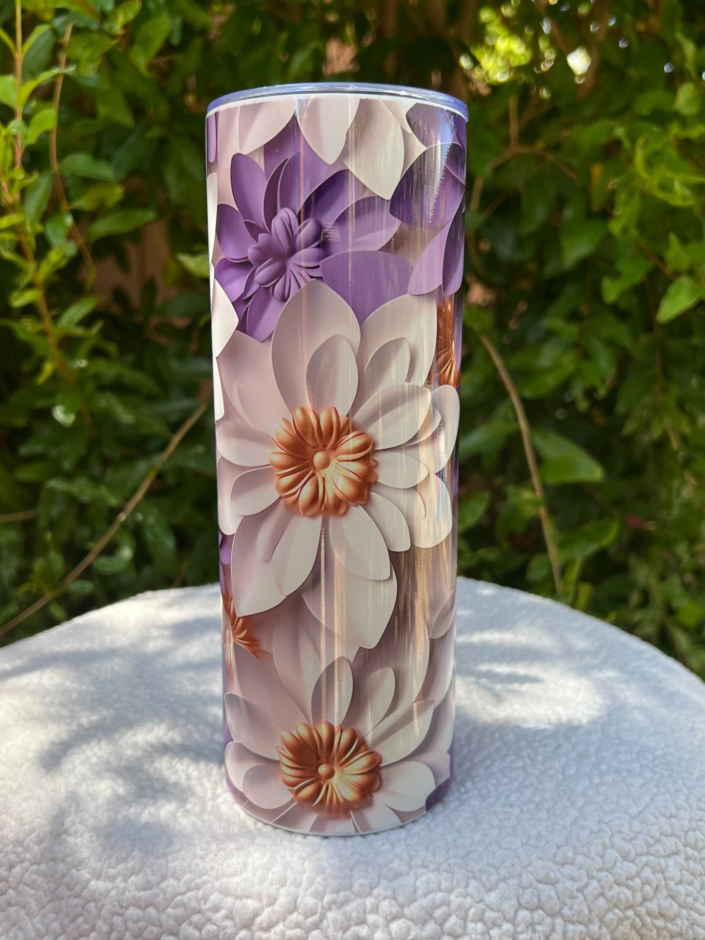 3D Purple Flower Tumbler