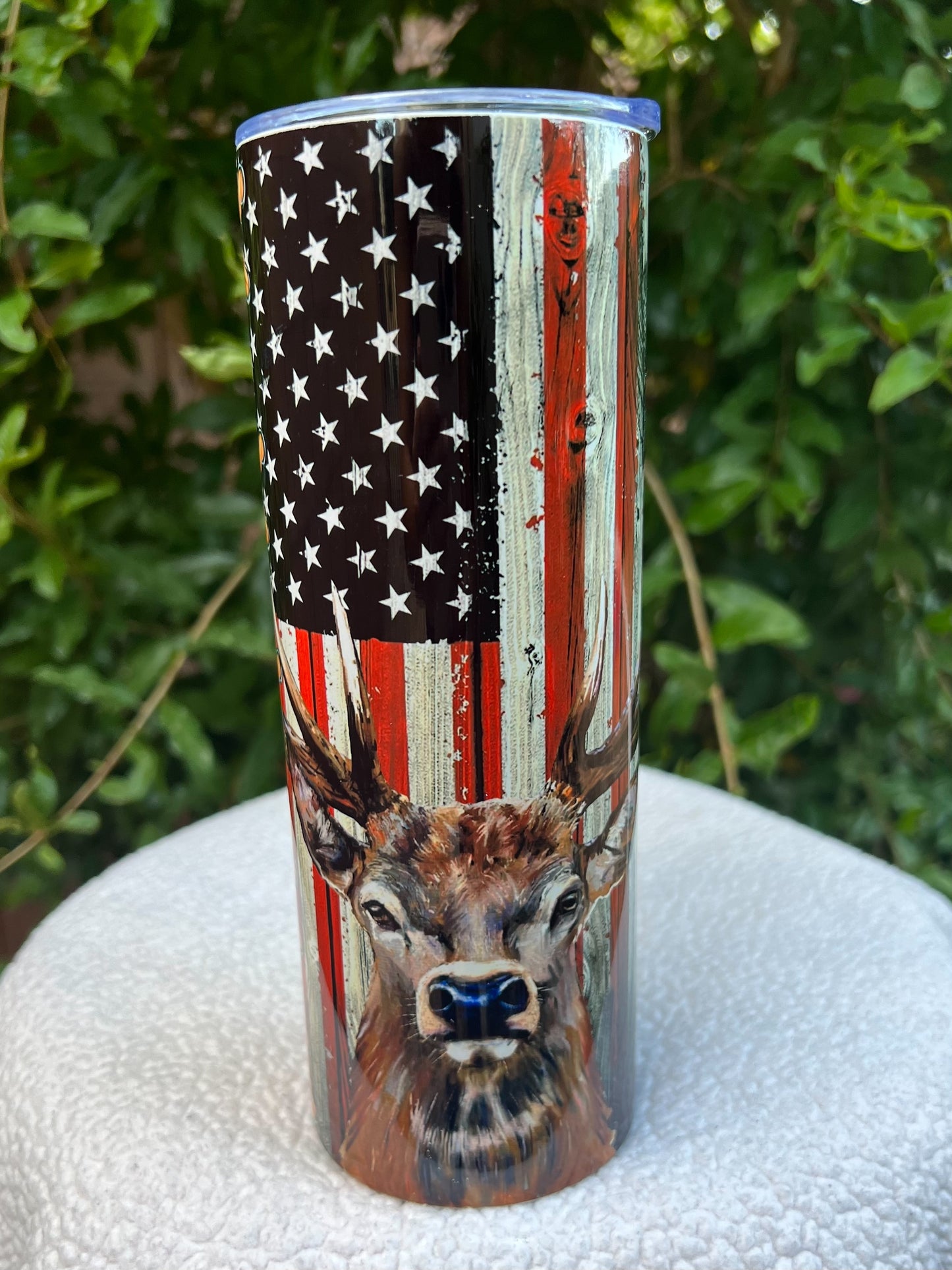 Flag Camo Deer Tumbler