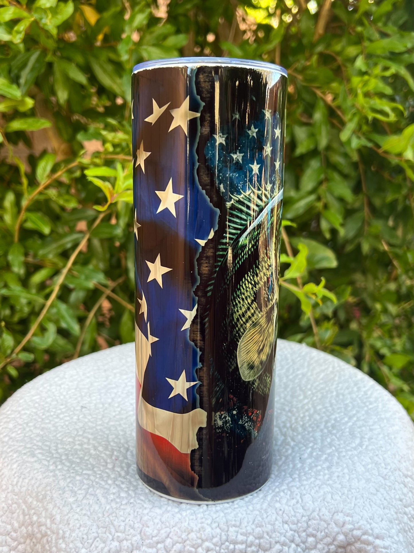 American Flag Bass Tumbler