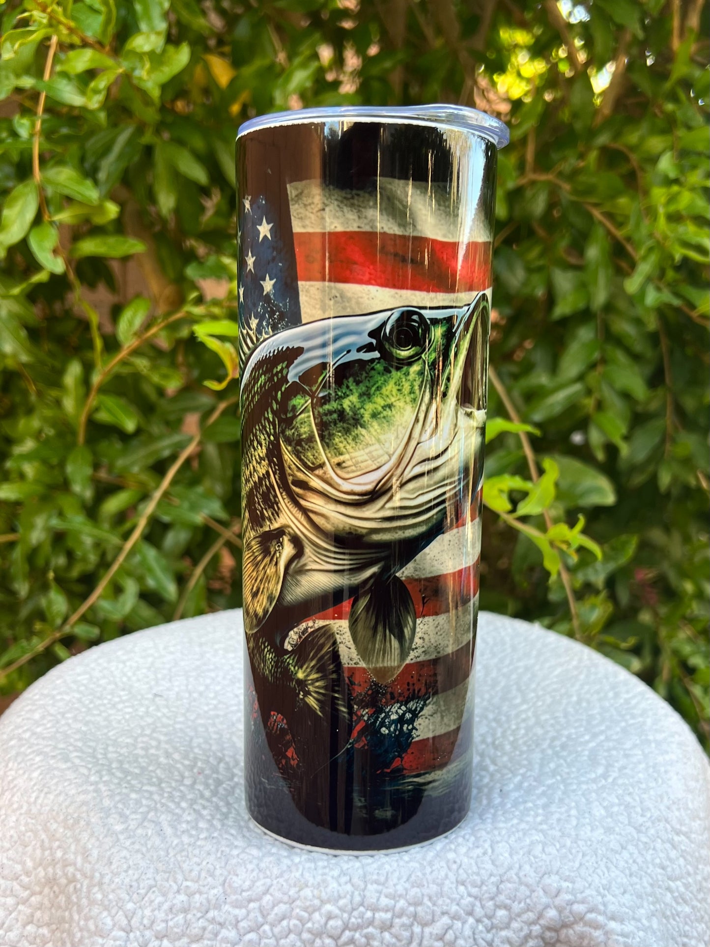 American Flag Bass Tumbler