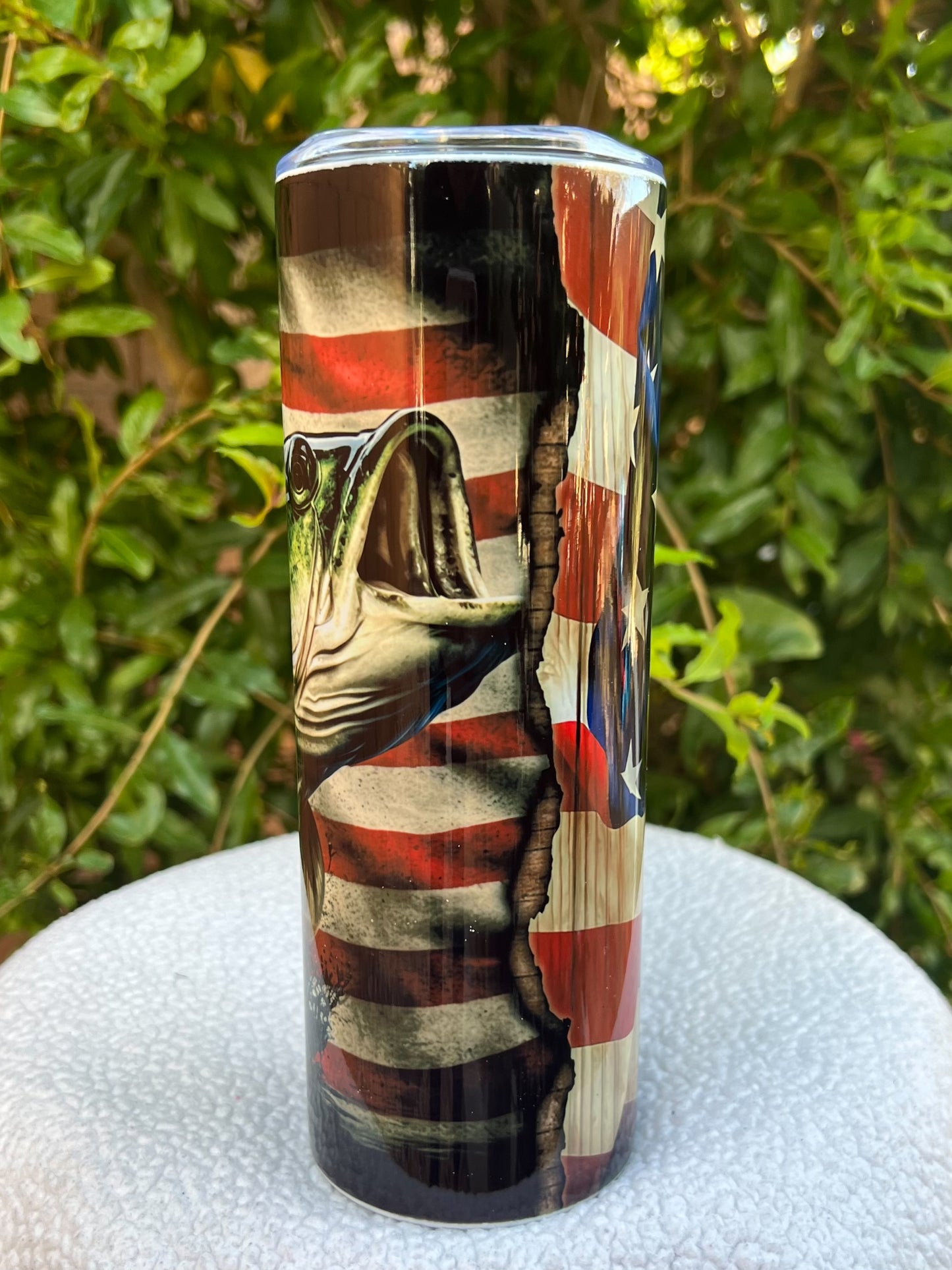 American Flag Bass Tumbler