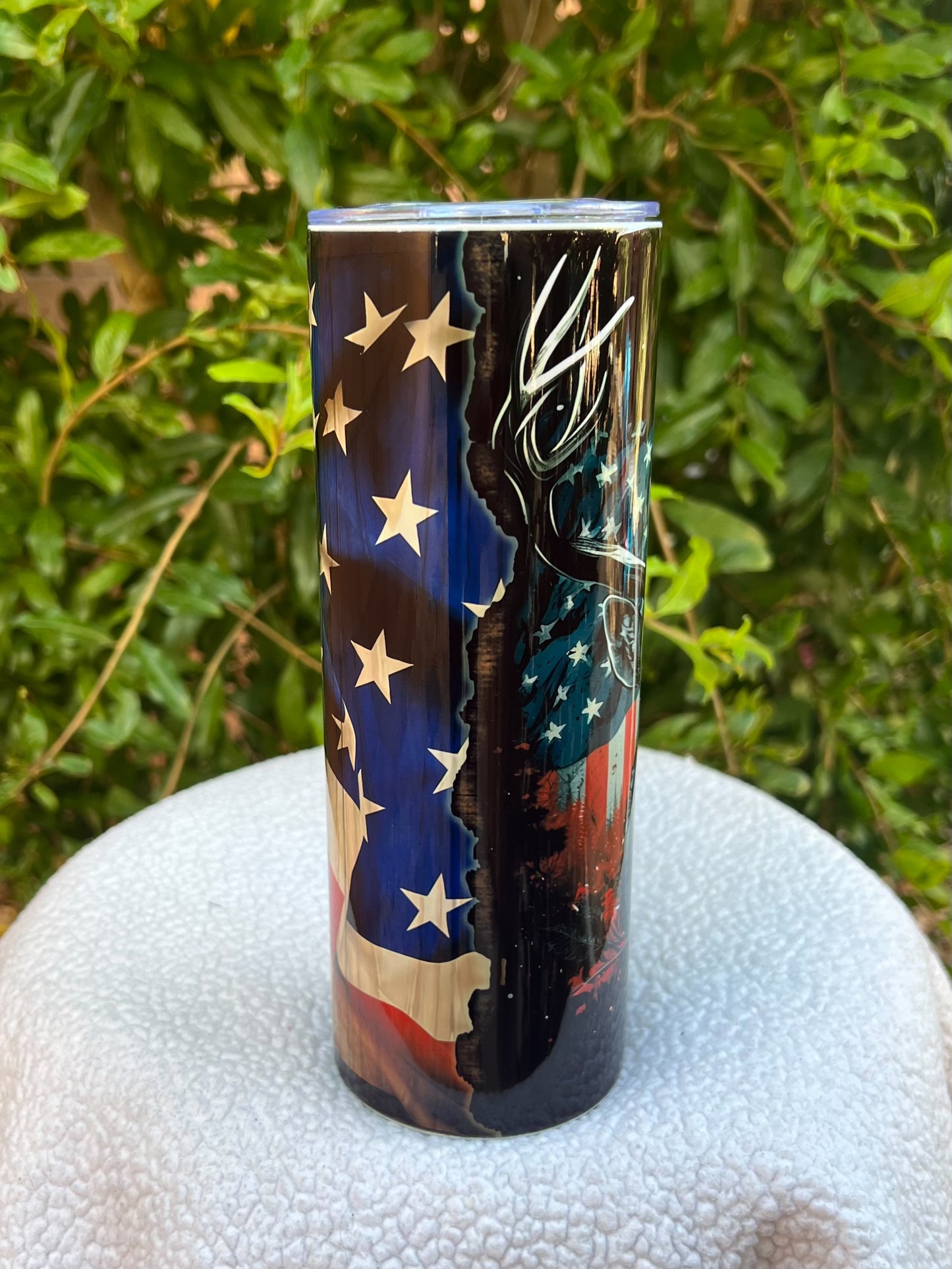 American Flag Deer Tumbler