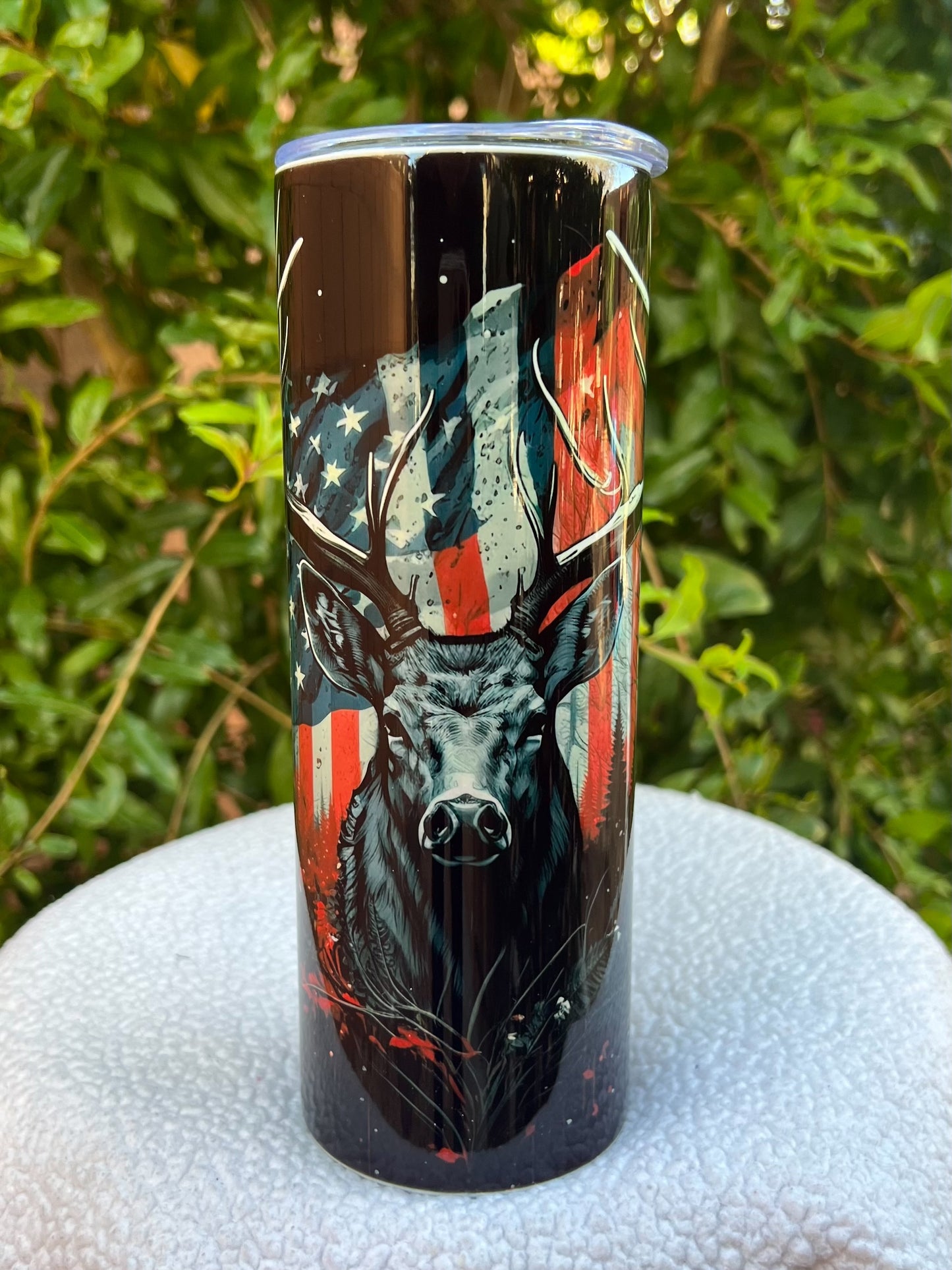 American Flag Deer Tumbler