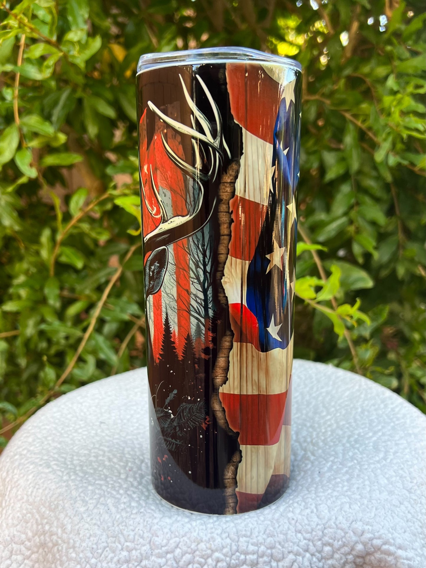 American Flag Deer Tumbler