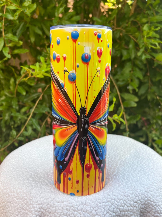 3D Butterfly Paint Tumbler