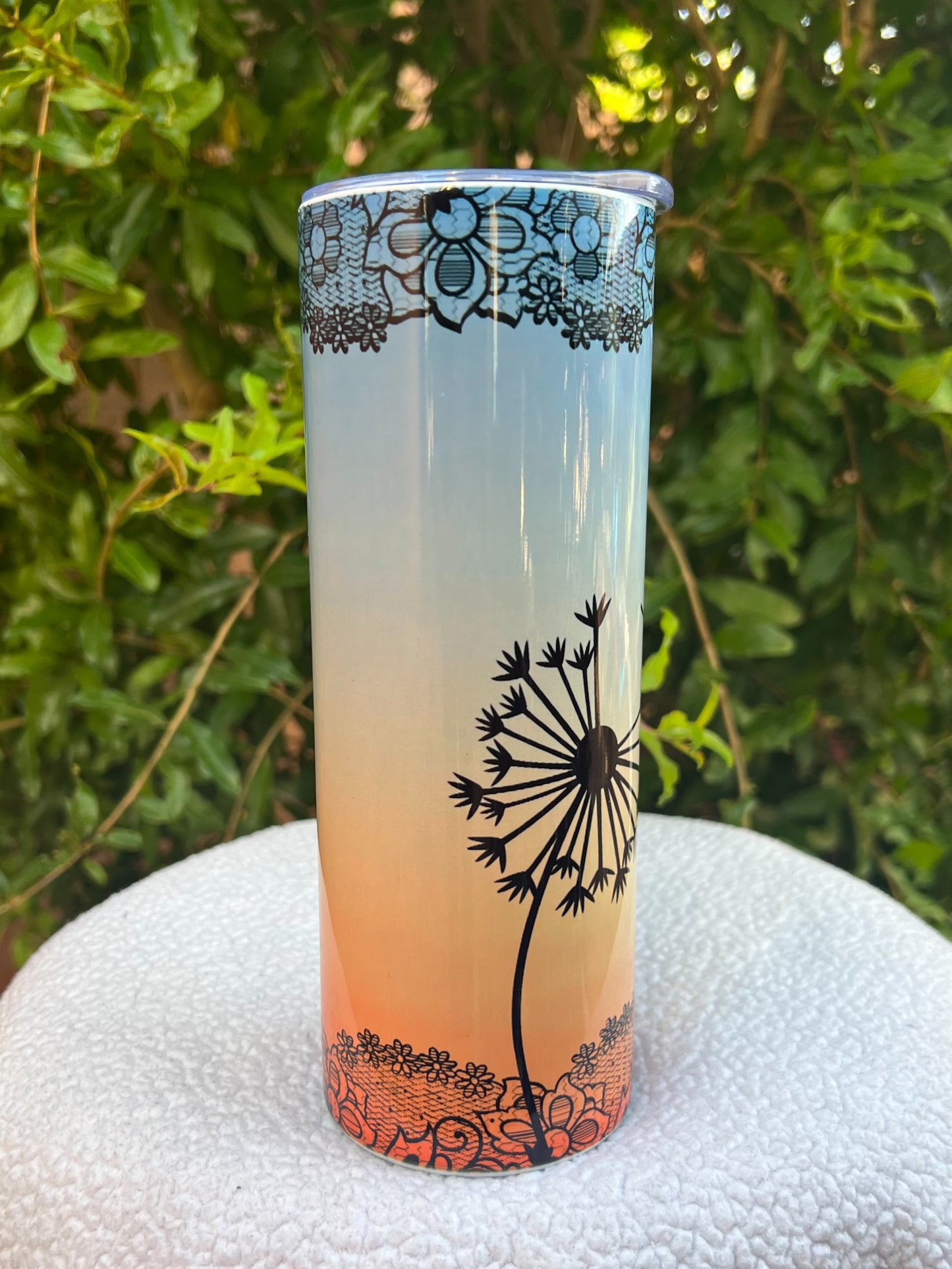 Spread Kindness Blue Peach Ombre Tumbler