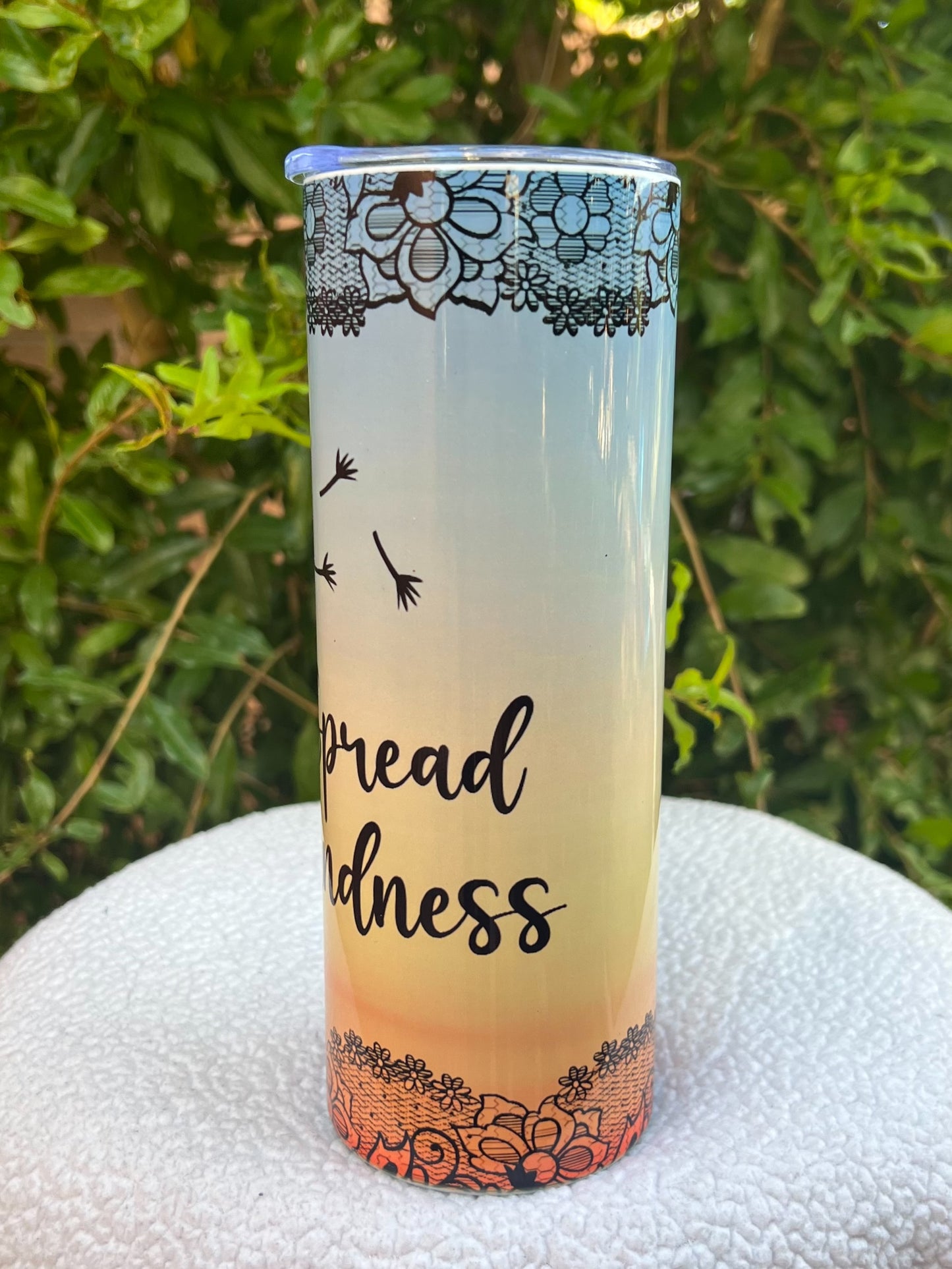 Spread Kindness Blue Peach Ombre Tumbler