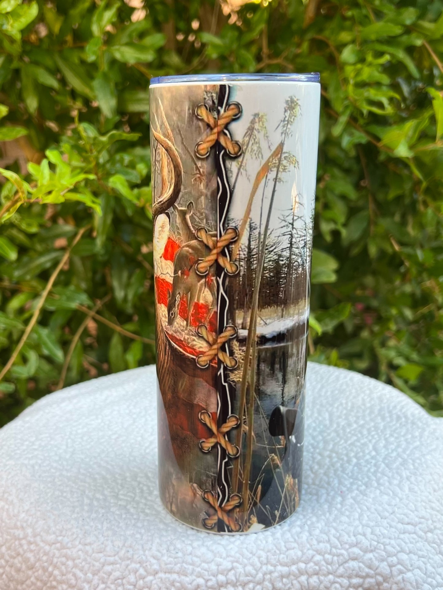 Fishing Rod Deer Flag Tumbler