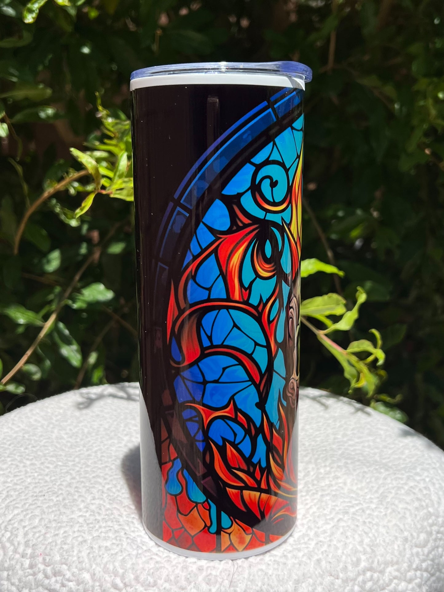 Stained Glass Skull Tumbler