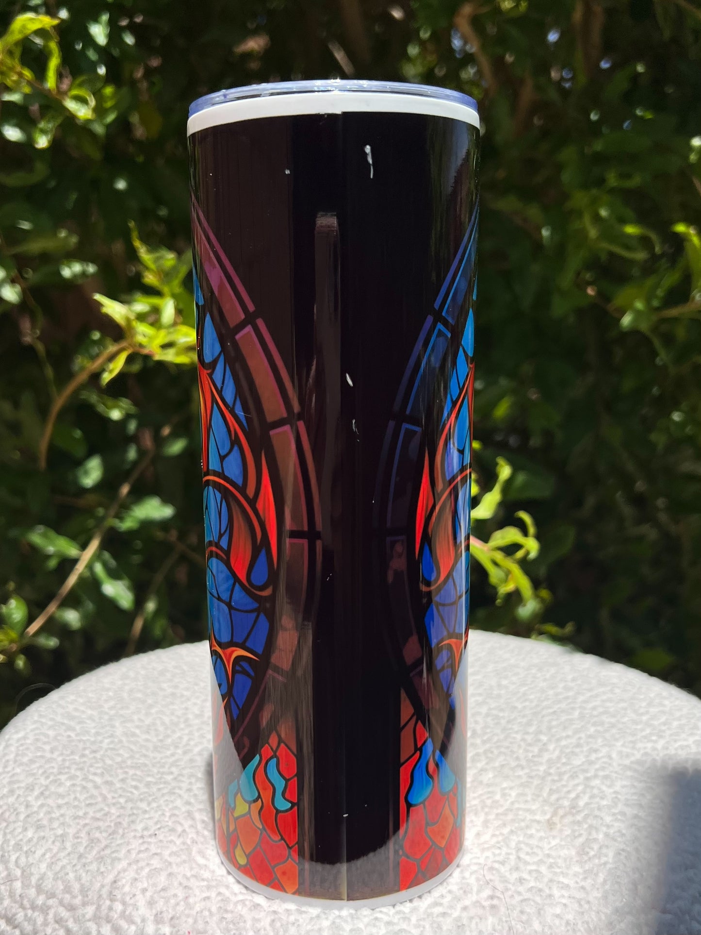 Stained Glass Skull Tumbler