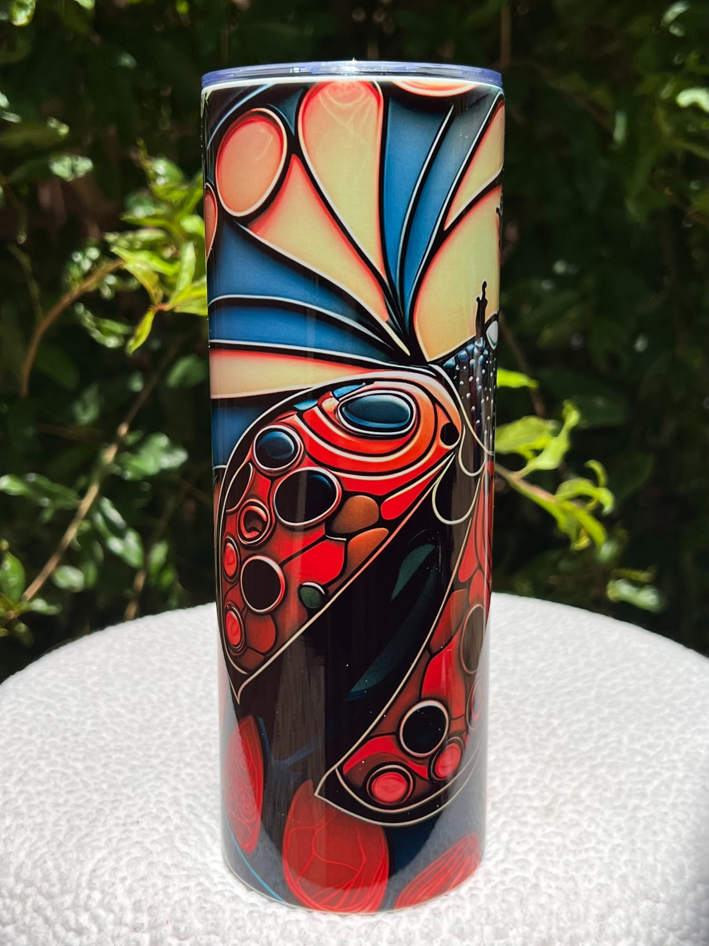 Stained Glass Lady Bug Tumbler