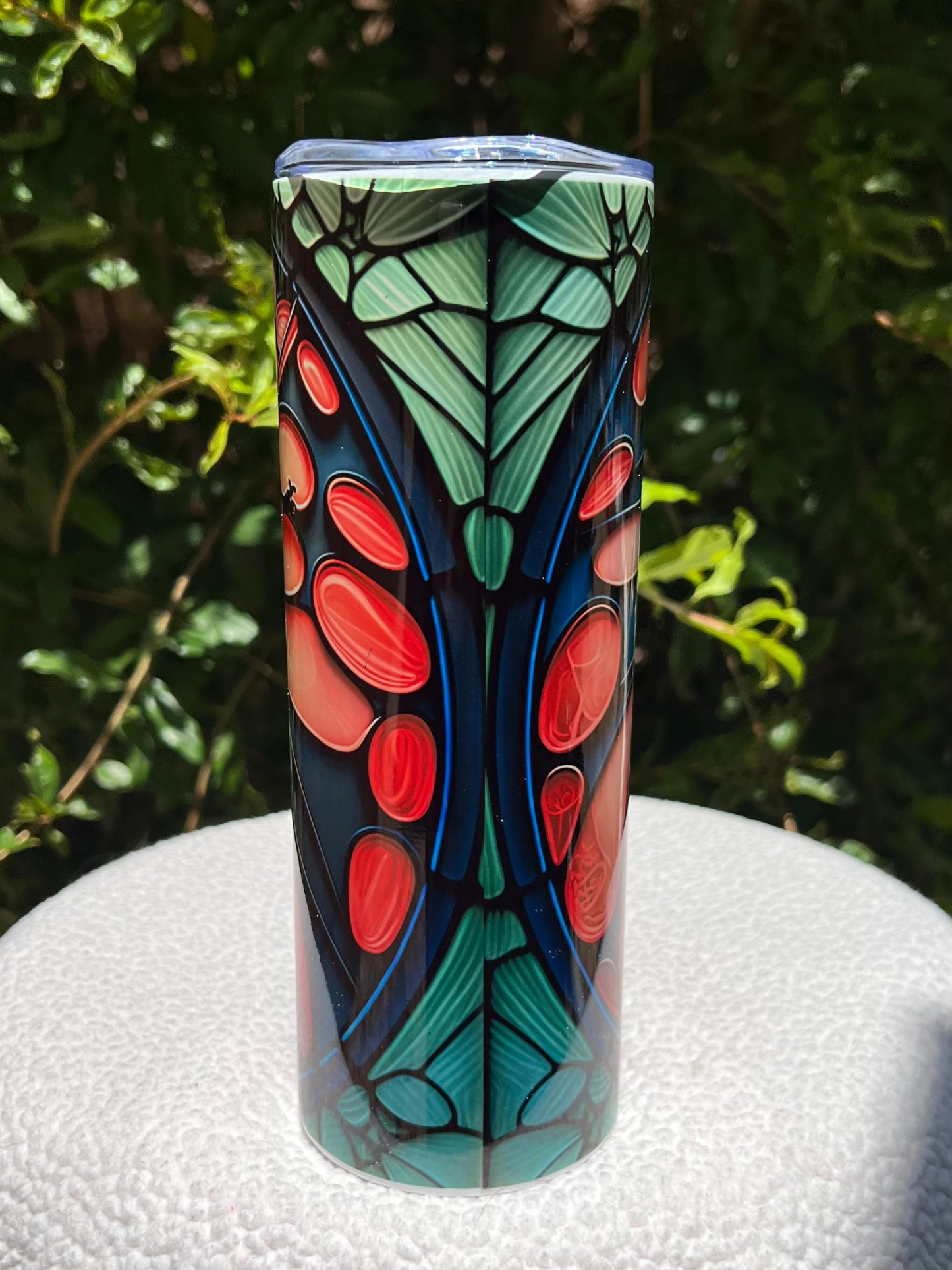 Stained Glass Lady Bug Tumbler