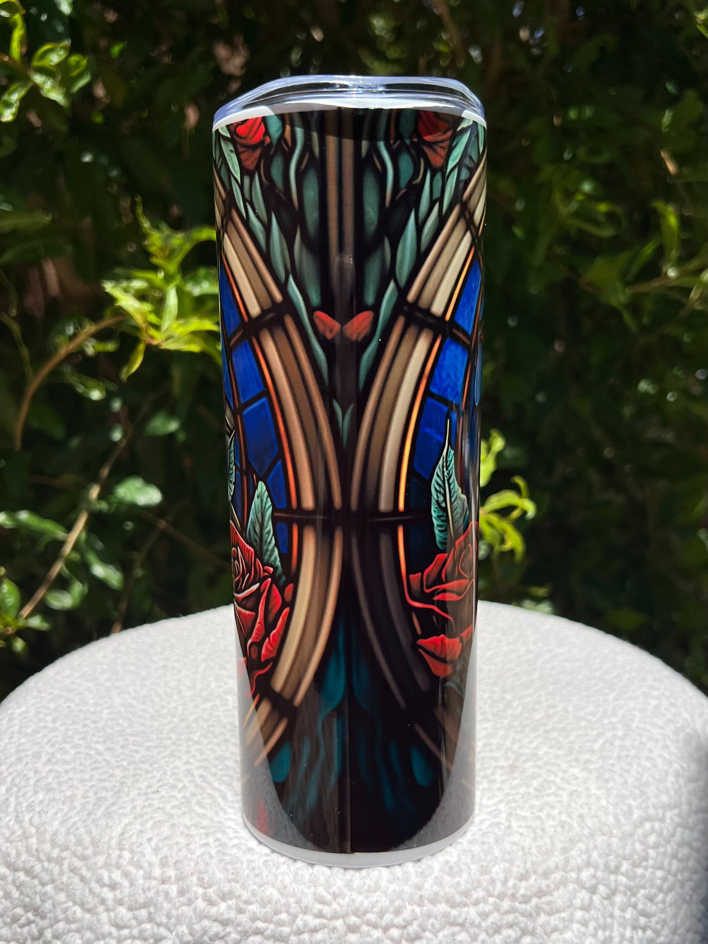 Double Skull Stained Glass Tumbler