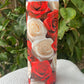 3D Red & White Roses Tumbler