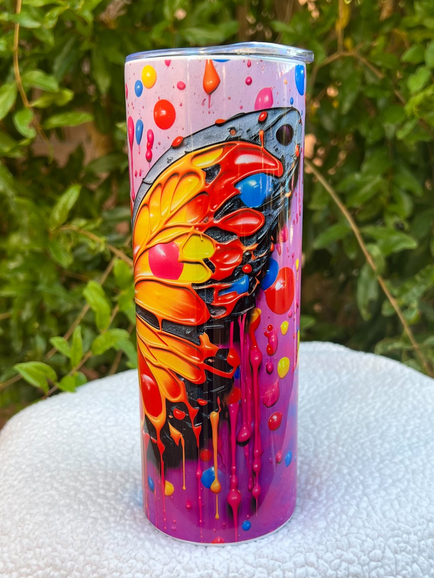 3D Purple Butterfly Paint Tumbler