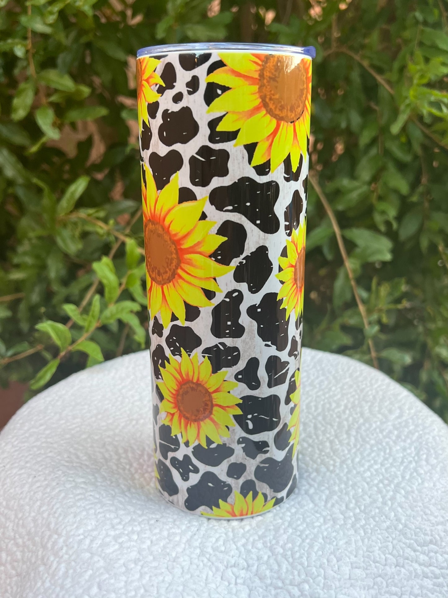 Sunflower Cow Print Tumbler