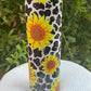 Sunflower Cow Print Tumbler