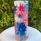 3D Pink and Blue Daisy Tumbler